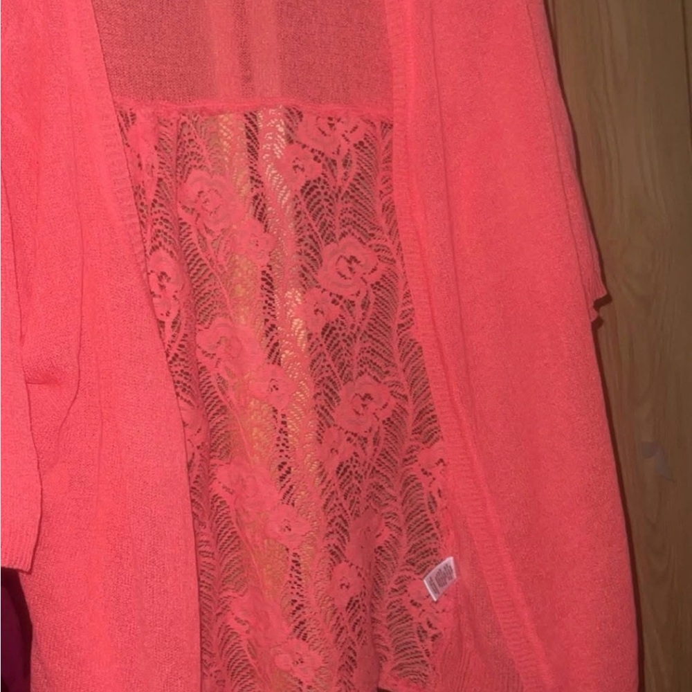 Cato Coral Lace Cardigan
